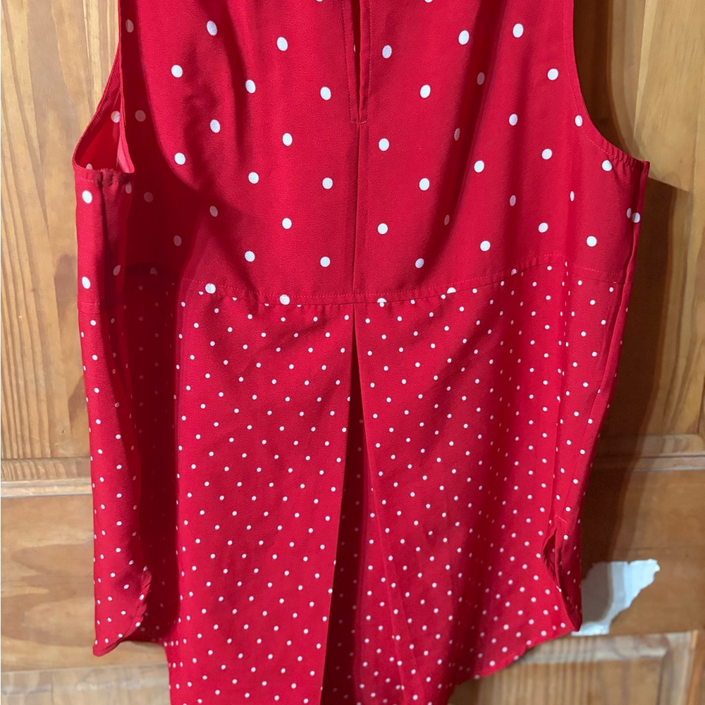 TRASH - Faded Glory Red Polka Dot Sleeveless Top - Picture 5 of 5